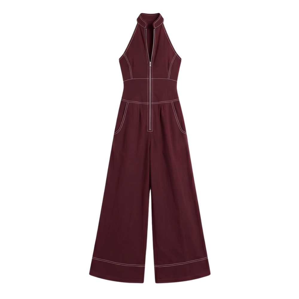 Sculpted Halter Jumpsuit — View 21 | Clova