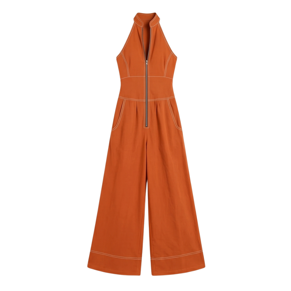 Sculpted Halter Jumpsuit — View 22 | Clova