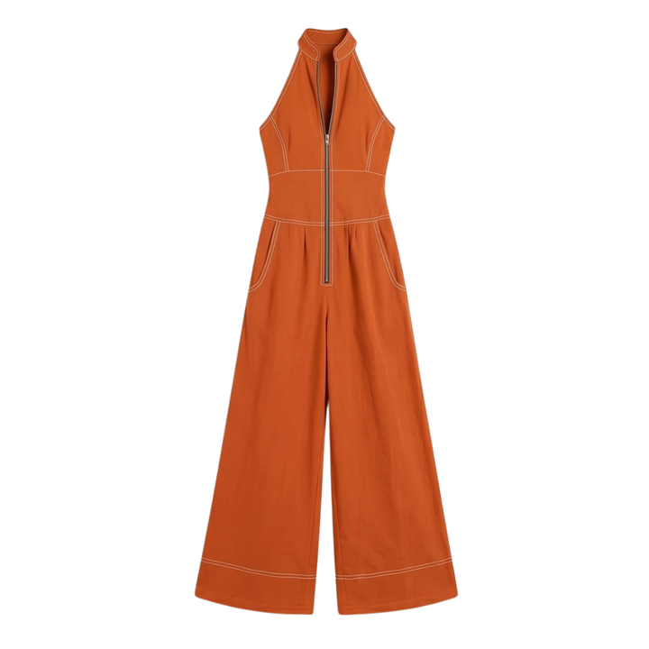 Sculpted Halter Jumpsuit — View 22 | Clova
