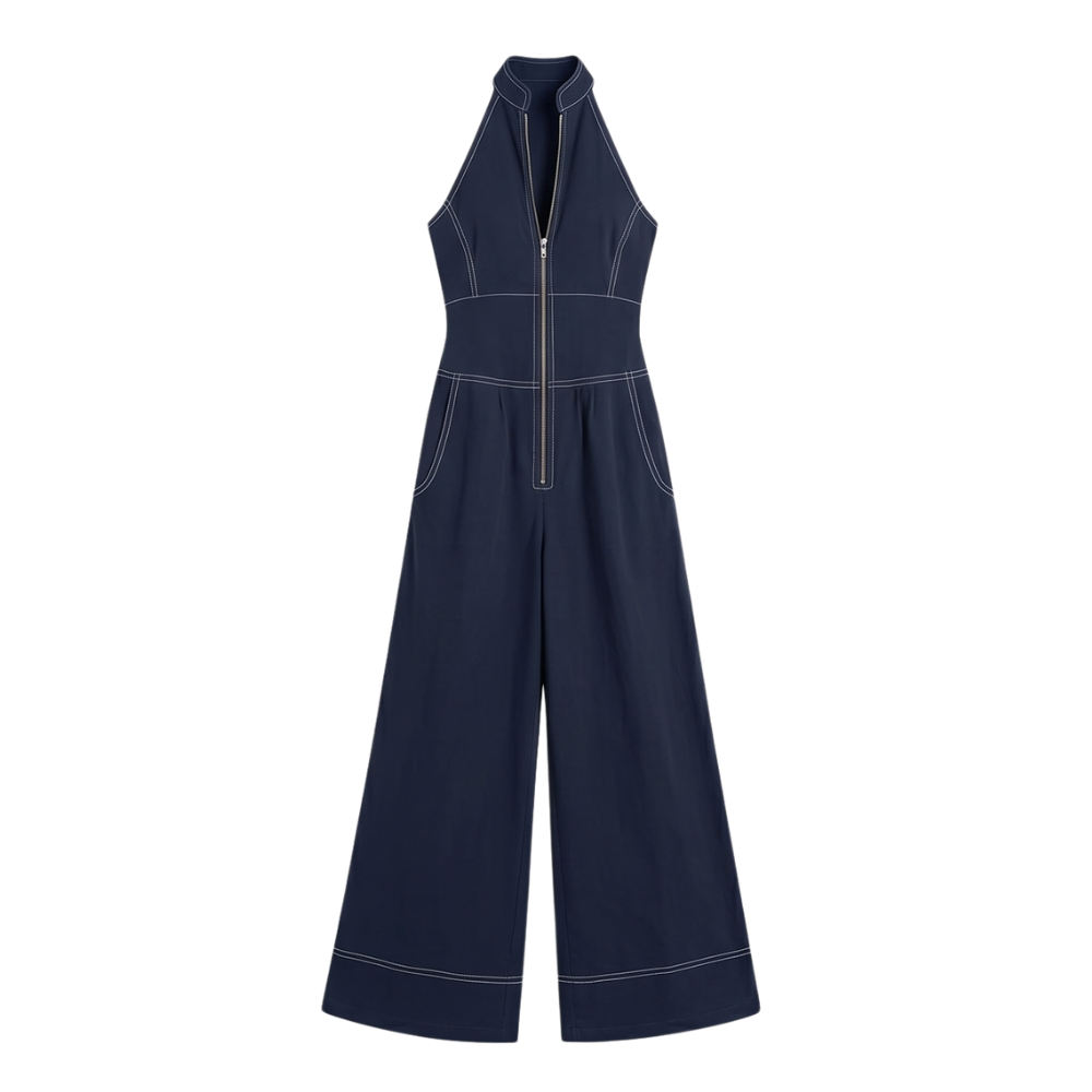Sculpted Halter Jumpsuit — View 23 | Clova