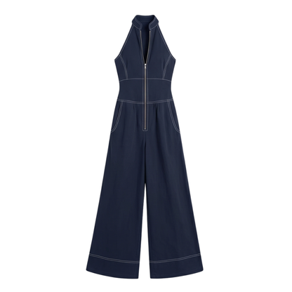 Sculpted Halter Jumpsuit — View 23 | Clova