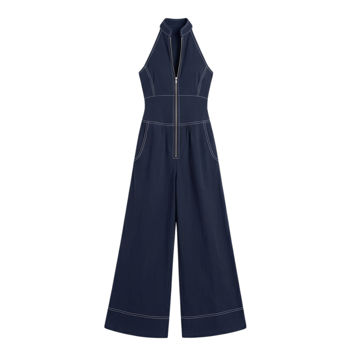Sculpted Halter Jumpsuit — View 23 | Clova
