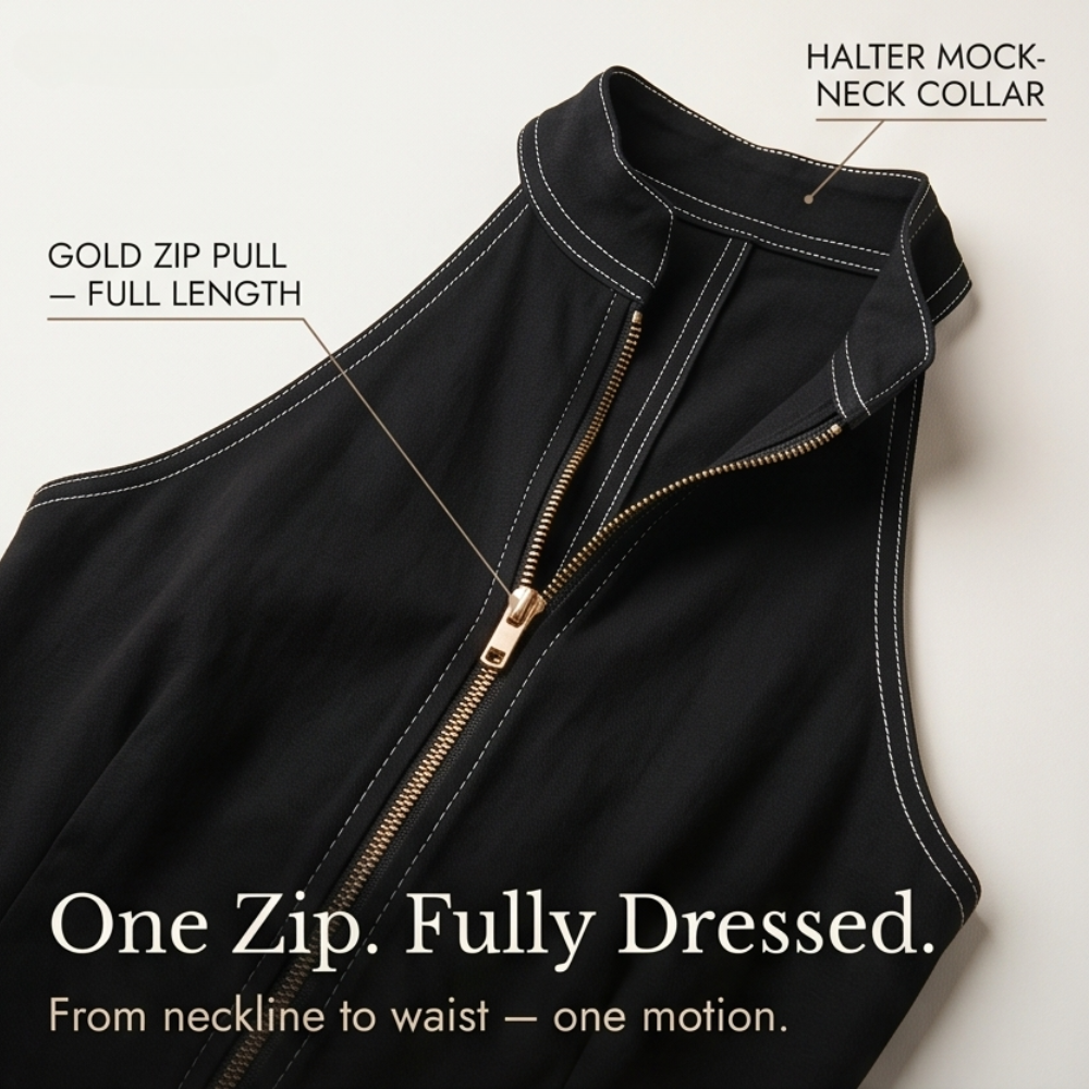 Sculpted Halter Jumpsuit — View 11 | Clova