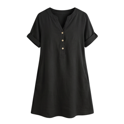 Breezy V-Neck Boho Sundress with Pockets — View 18 | Clova