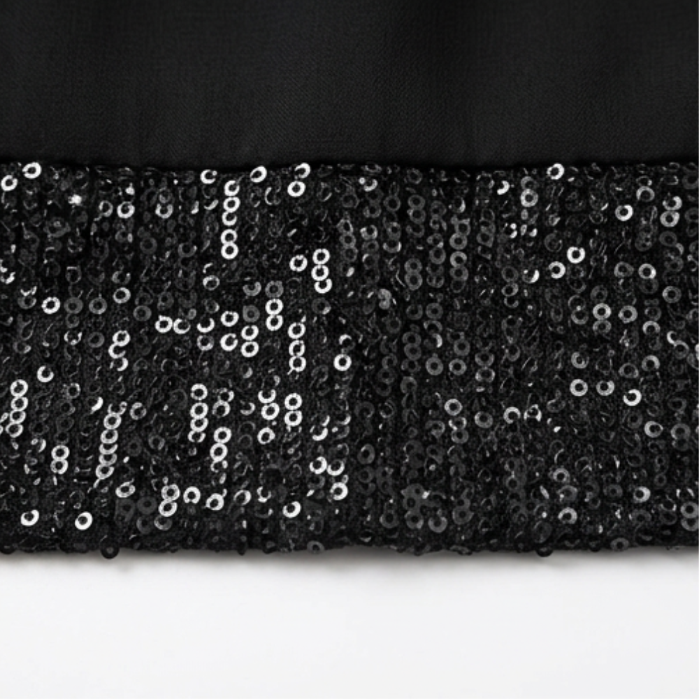 Sequin Trim Layered Chiffon Top — View 8 | Clova