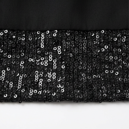 Sequin Trim Layered Chiffon Top — View 8 | Clova