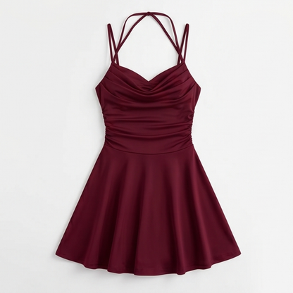 Ruched A-Line Mini Dress for Events — View 14 | Clova