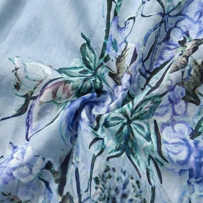 Boho Floral Wide-Leg Pants with Split Front — View 8 | Clova