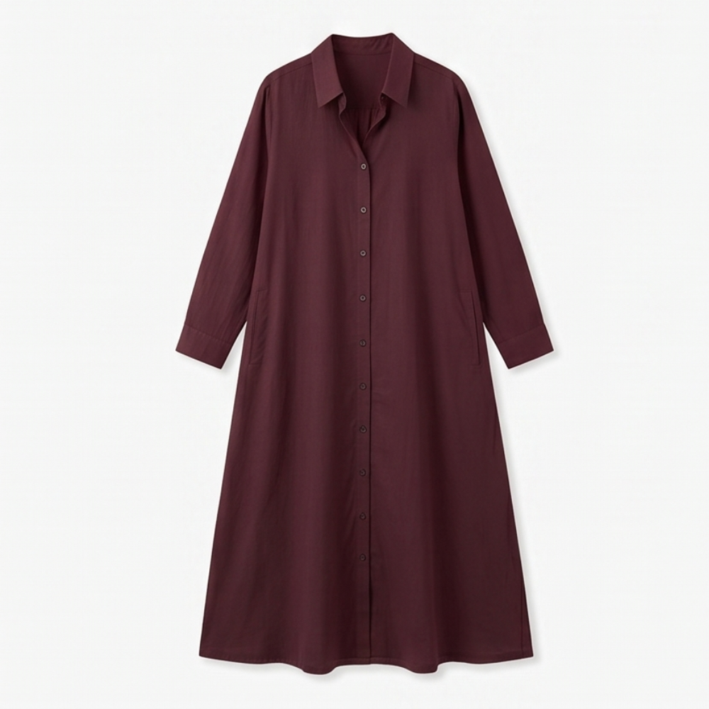 Effortless Maxi Shirt Dress with Pockets — View 14 | Clova