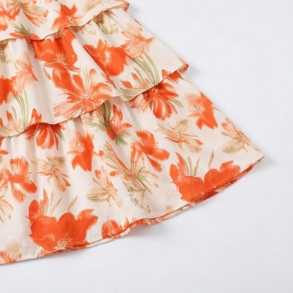 Smocked Square-Neck Floral Maxi — View 8 | Clova