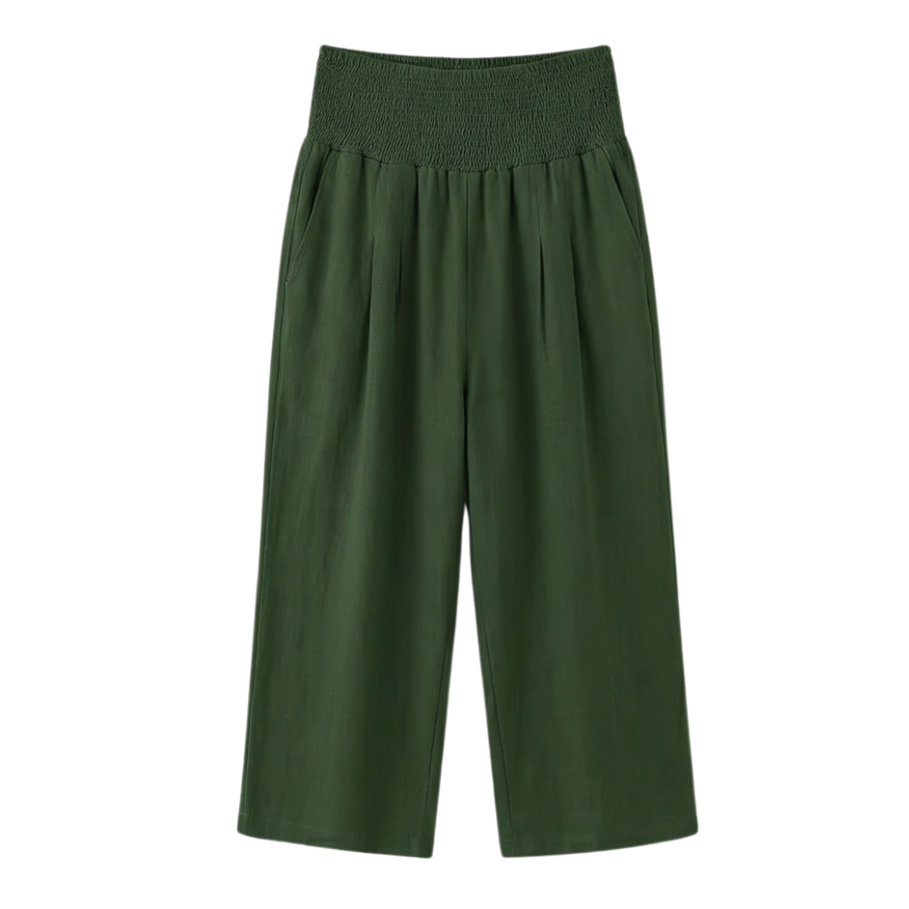 Smocked-Waist Culottes — View 20 | Clova