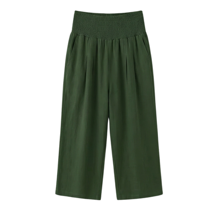 Smocked-Waist Culottes — View 20 | Clova