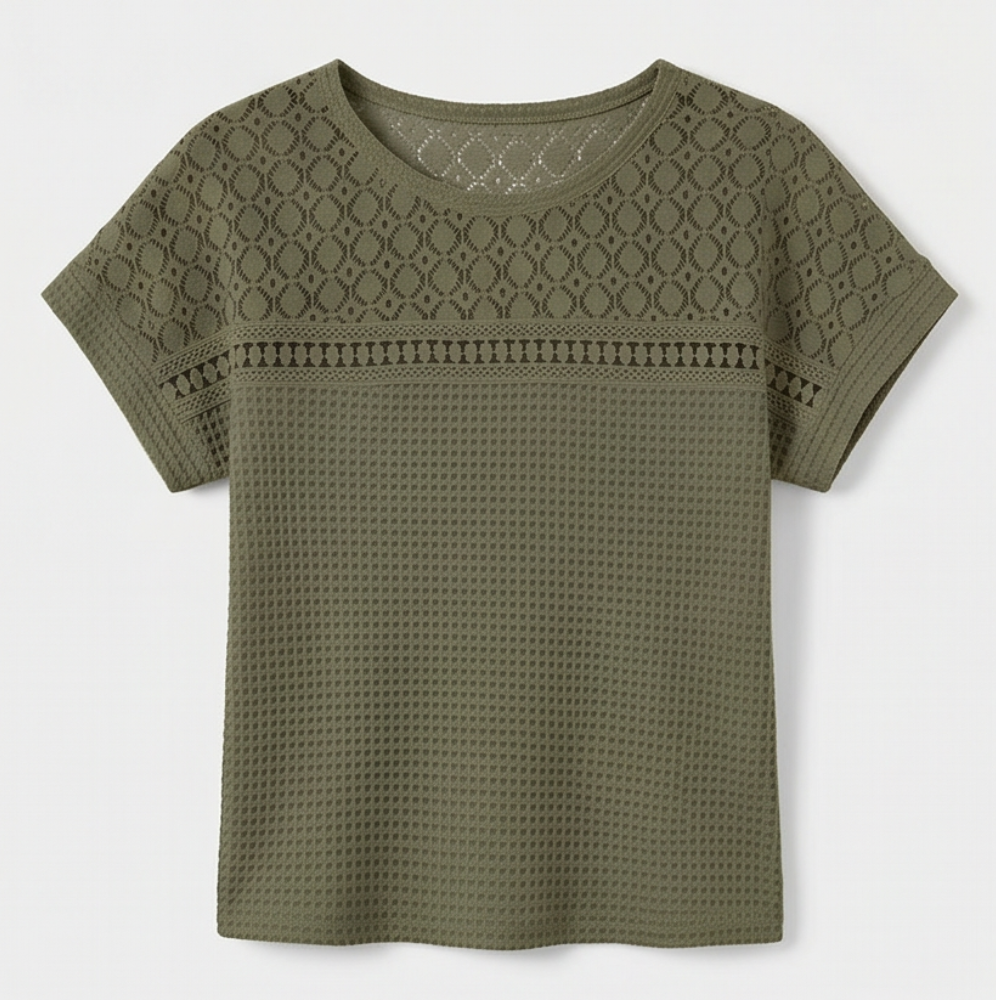 Breezy Open-Weave Knit Top — View 11 | Clova