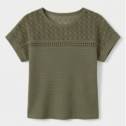 Breezy Open-Weave Knit Top — View 11 | Clova