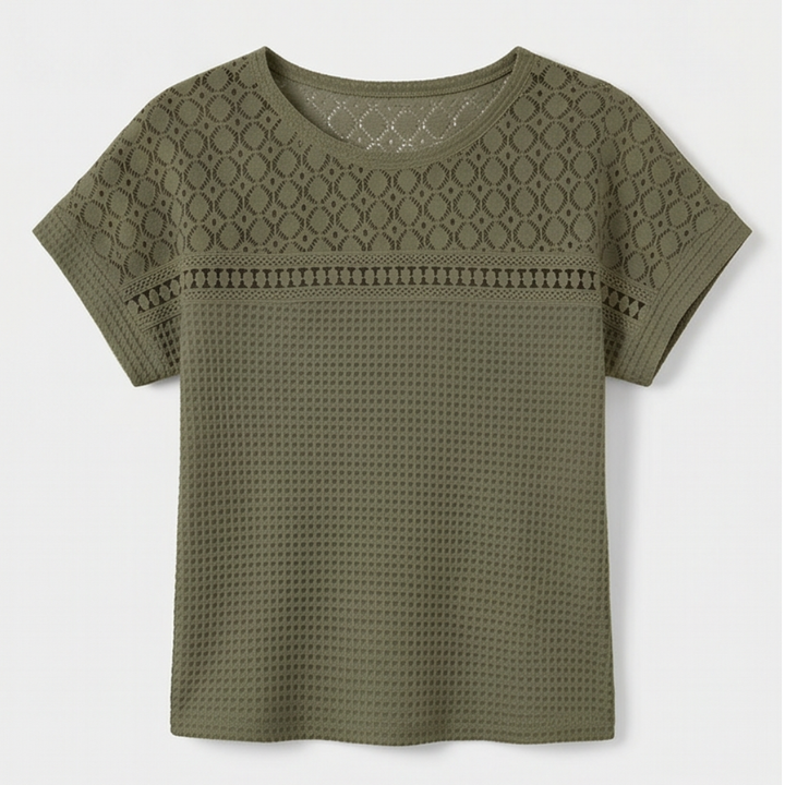 Breezy Open-Weave Knit Top — View 11 | Clova