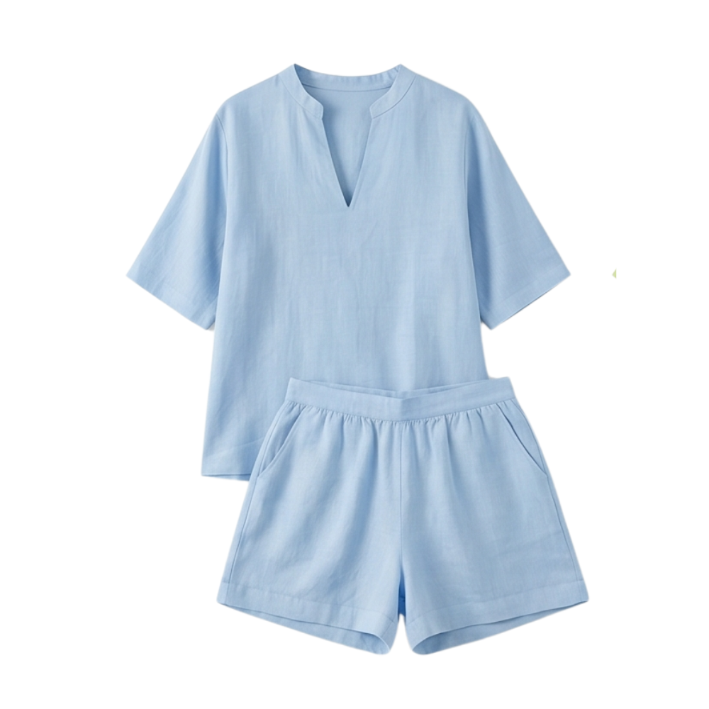 Breezy V-Neck Summer Set — View 11 | Clova