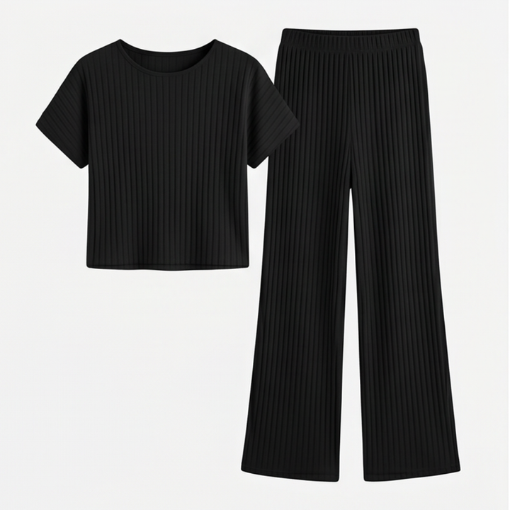 Soft Ribbed Wide-Leg Set — View 12 | Clova