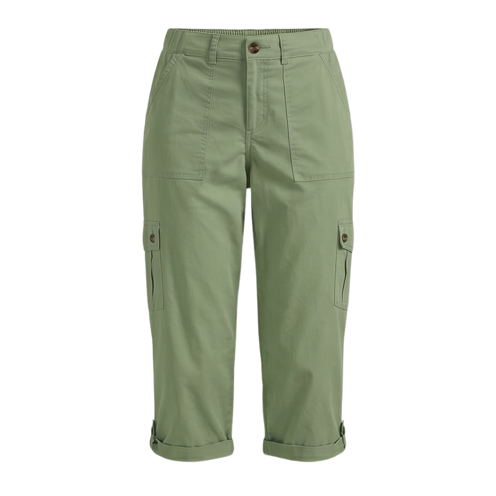 Comfortable Stretch Capri with Pockets — View 15 | Clova