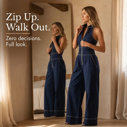 Sculpted Halter Jumpsuit — View 10 | Clova