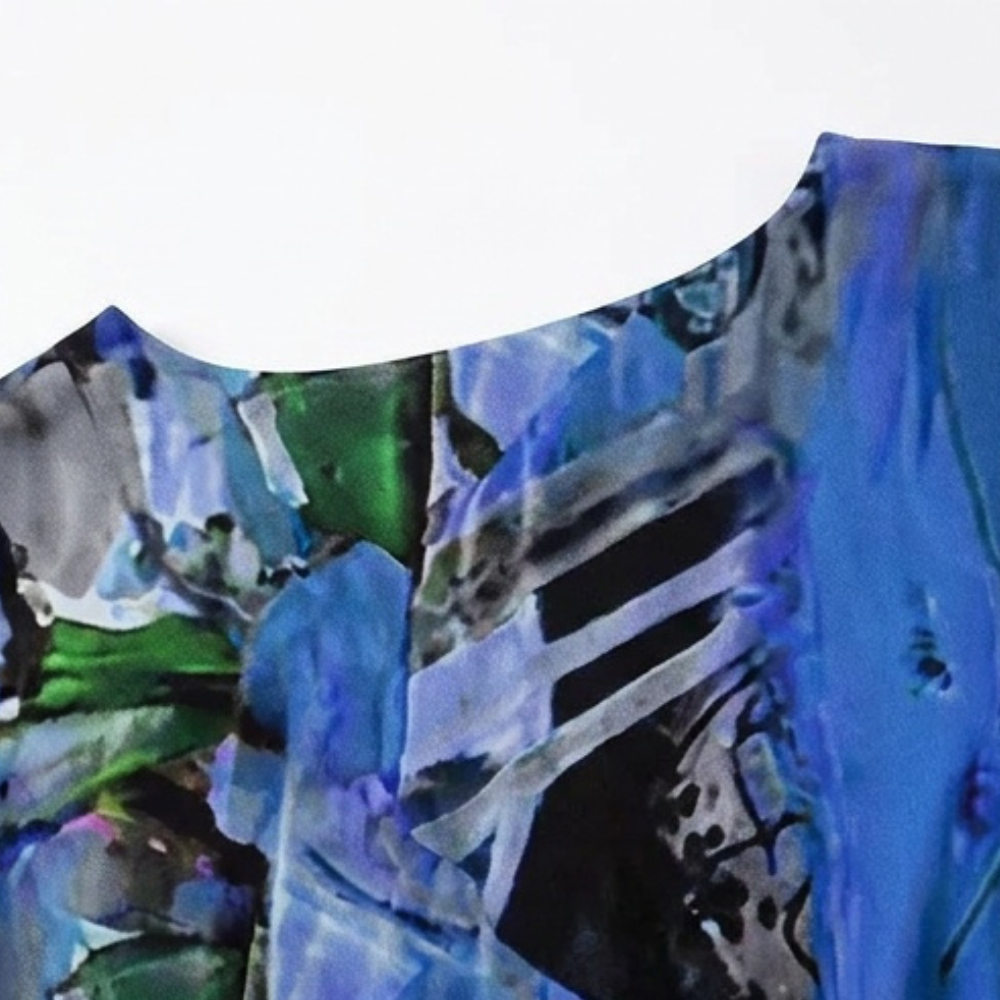 Printed Midi Dress with Attached Cardigan — View 10 | Clova