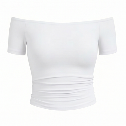 Velora Off-Shoulder Slim Fit Top — View 15 | Clova