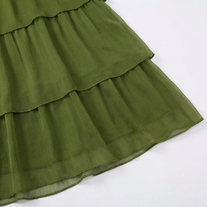 Elegant Tiered Dress for Events — View 8 | Clova