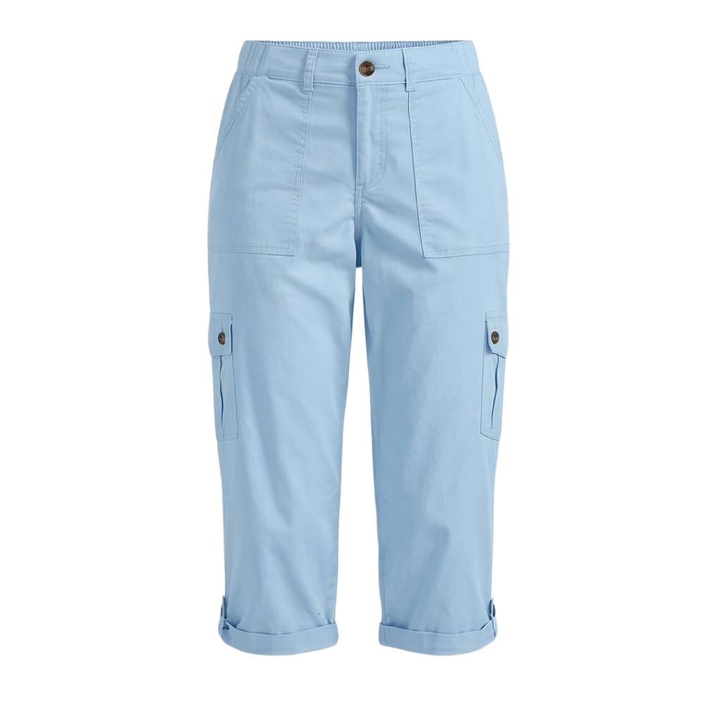 Comfortable Stretch Capri with Pockets — View 11 | Clova
