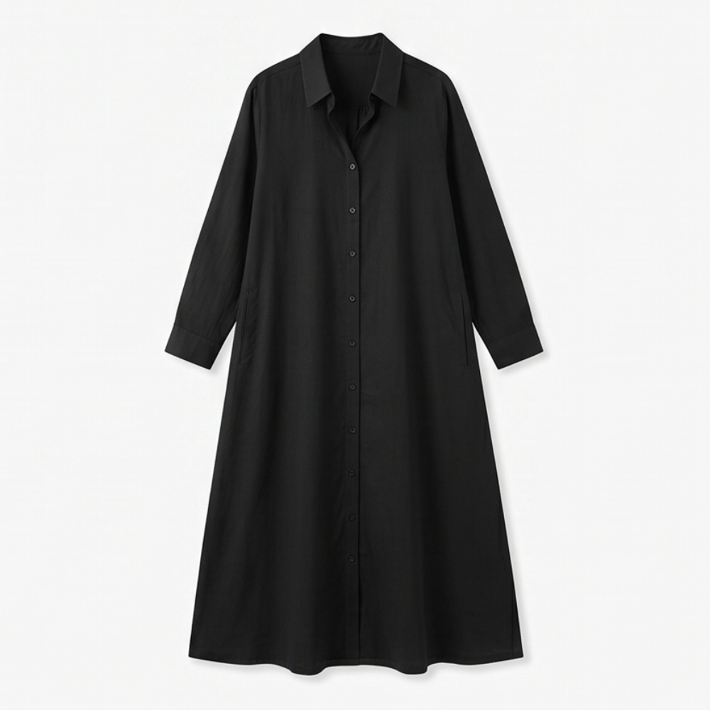 Effortless Maxi Shirt Dress with Pockets — View 15 | Clova