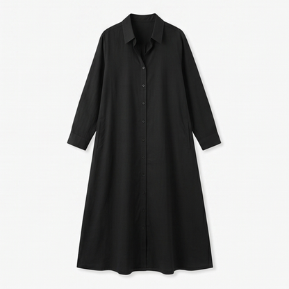 Effortless Maxi Shirt Dress with Pockets — View 15 | Clova
