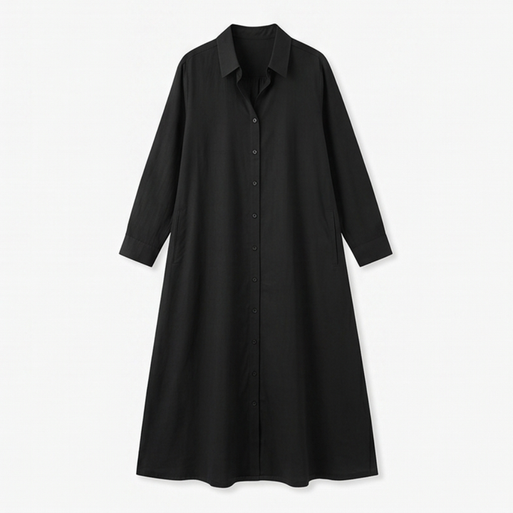 Effortless Maxi Shirt Dress with Pockets — View 15 | Clova