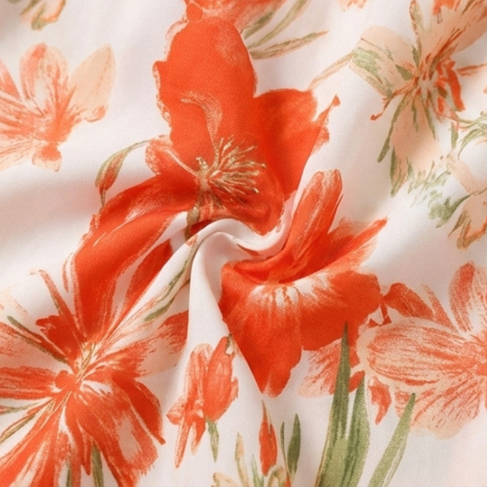 Smocked Square-Neck Floral Maxi — View 9 | Clova