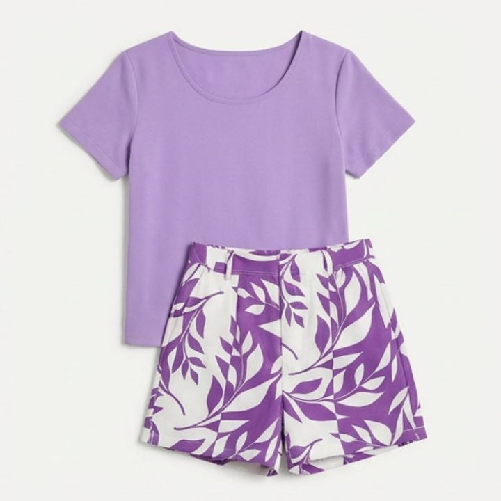 Leaf Print 2-Piece Summer Set — View 13 | Clova