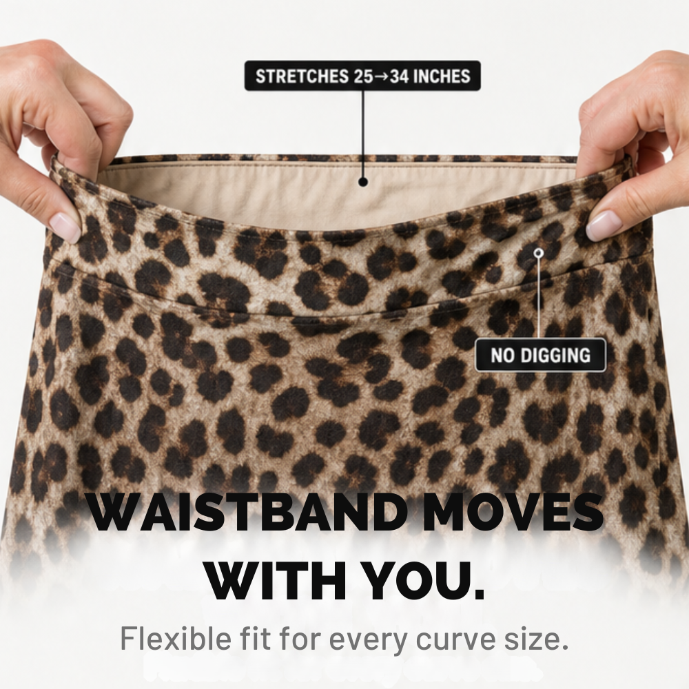 Curvy-Fit Leopard Print Maxi Skirt — View 5 | Clova