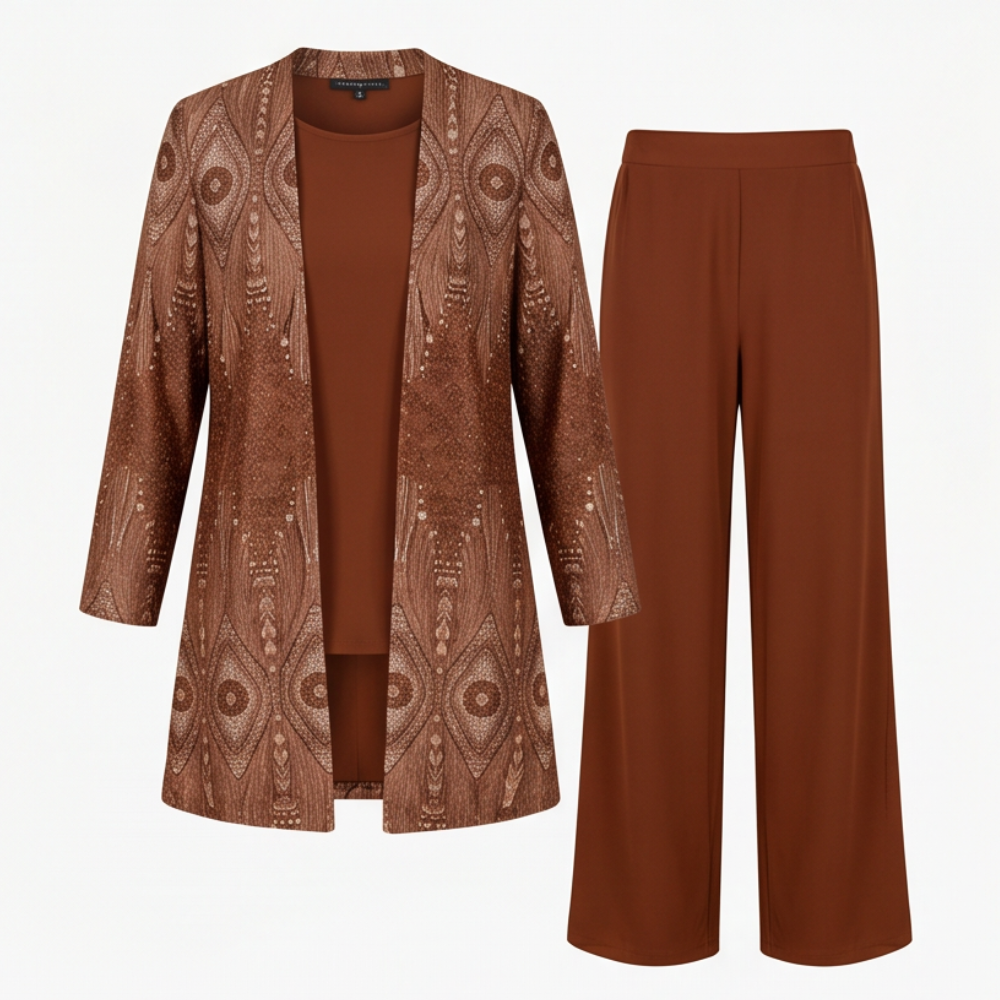 Elegant 3-Piece Pantsuit Set for Occasions — View 15 | Clova