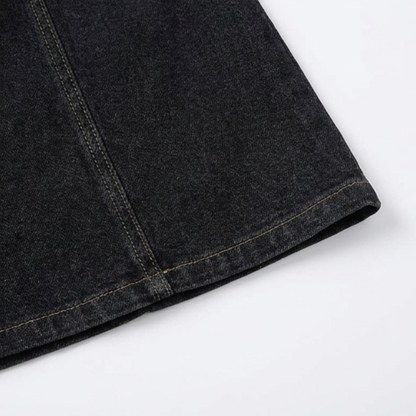 V-Neck Denim Dress with Pockets — View 10 | Clova