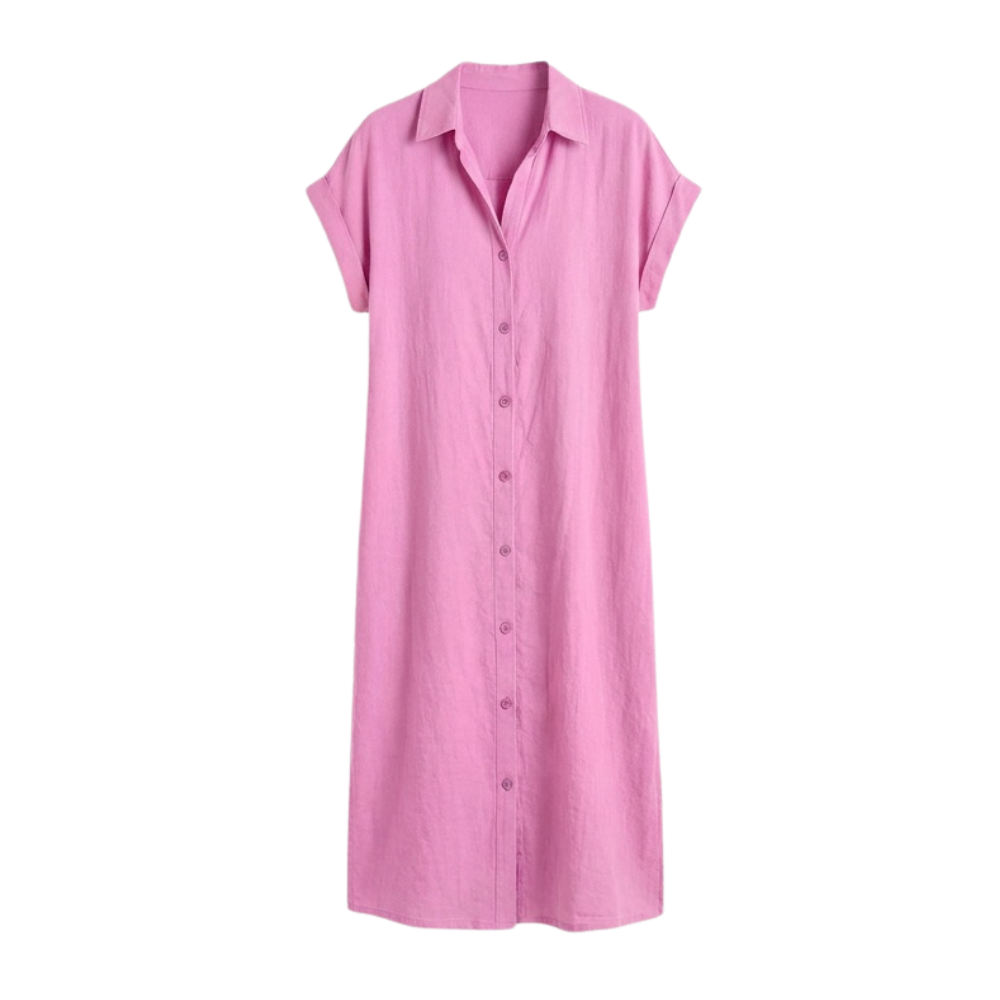 Breezy Button-Down Midi Dress — View 12 | Clova