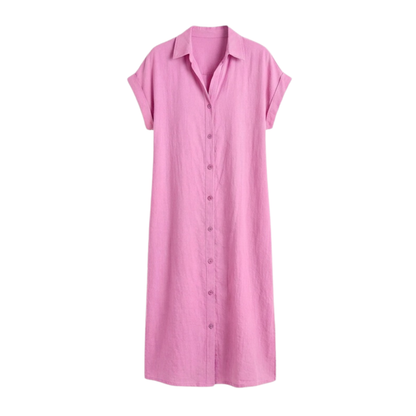 Breezy Button-Down Midi Dress — View 12 | Clova