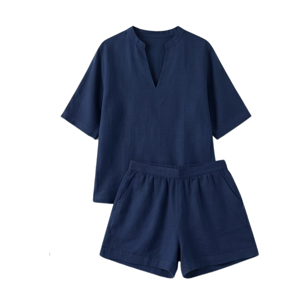 Breezy V-Neck Summer Set — View 14 | Clova