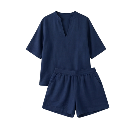 Breezy V-Neck Summer Set — View 14 | Clova