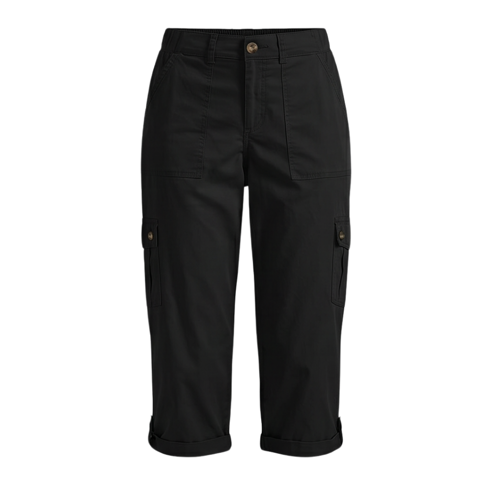 Comfortable Stretch Capri with Pockets — View 12 | Clova