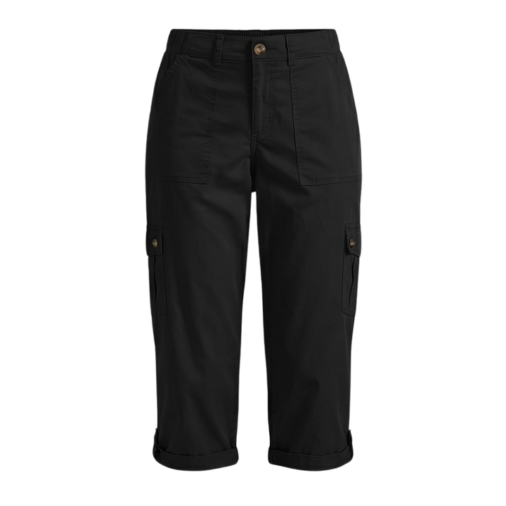 Comfortable Stretch Capri with Pockets — View 12 | Clova