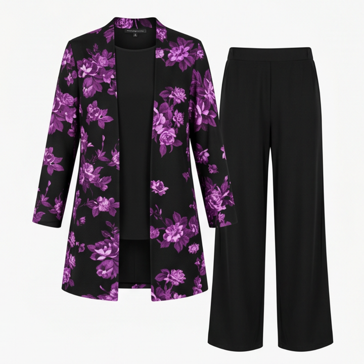 Elegant 3-Piece Pantsuit Set for Occasions — View 12 | Clova