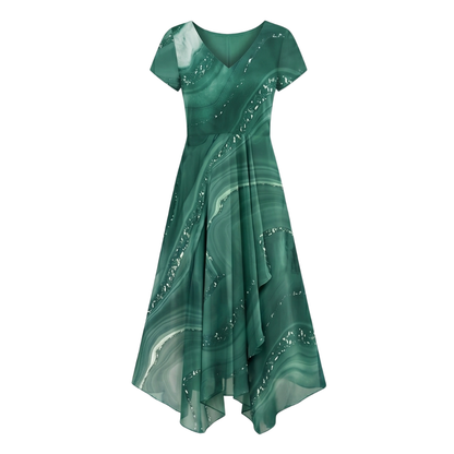 Flowing Marbled Midi Dress for Special Occasions — View 18 | Clova