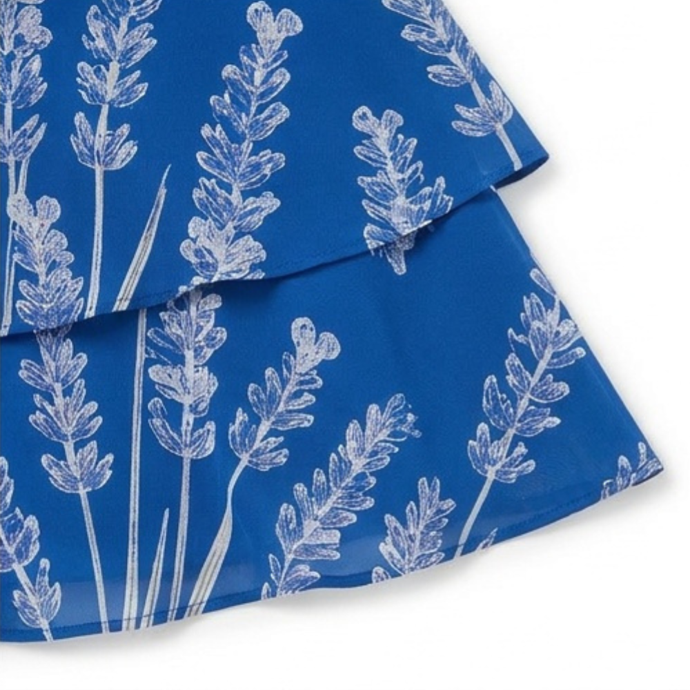 Lumielle Tiered Floral Midi Dress for Special Occasions — View 9 | Clova