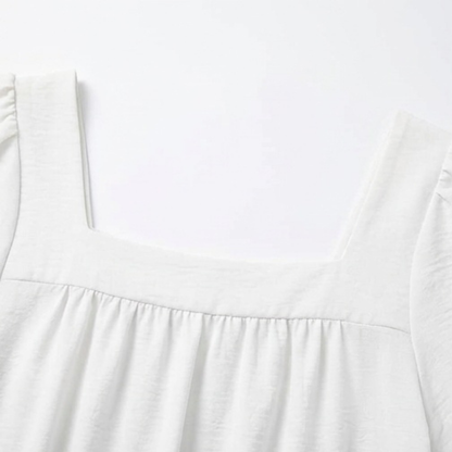 Square Neck Flutter Sleeve Blouse — View 11 | Clova