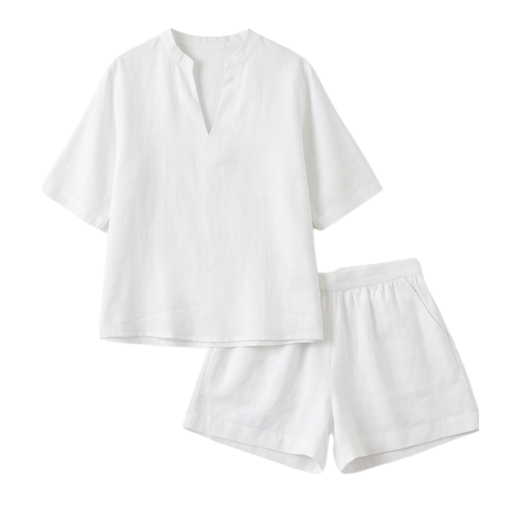 Breezy V-Neck Summer Set — View 12 | Clova