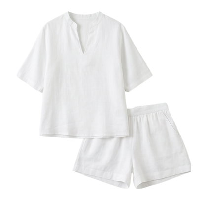 Breezy V-Neck Summer Set — View 12 | Clova