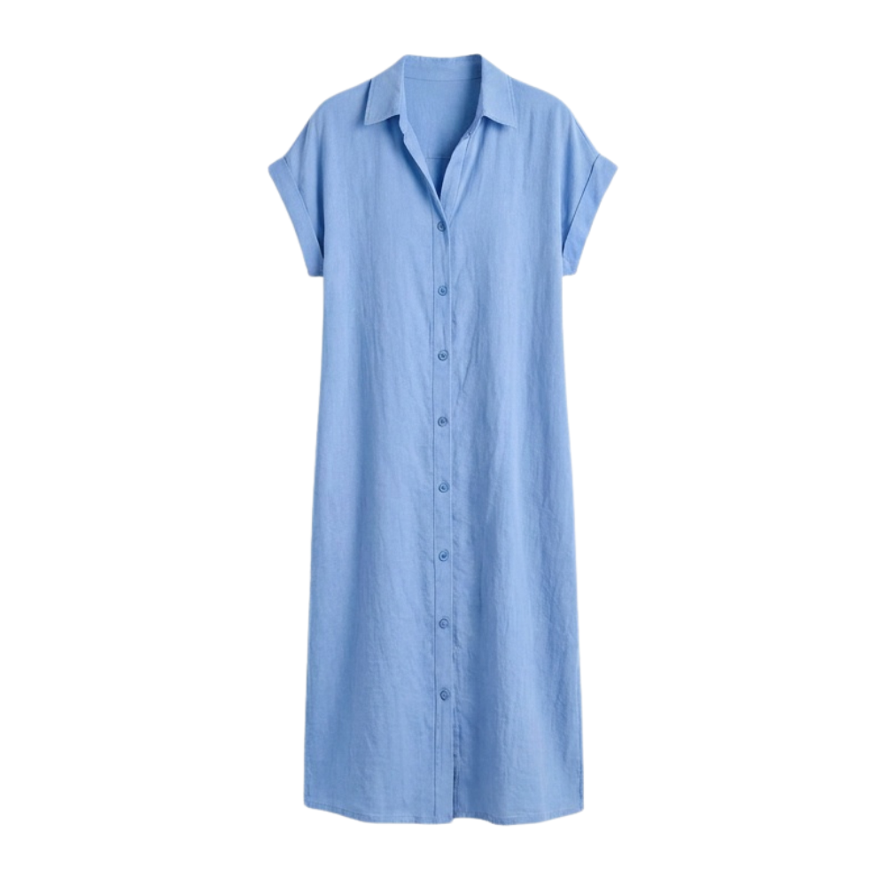 Breezy Button-Down Midi Dress — View 13 | Clova