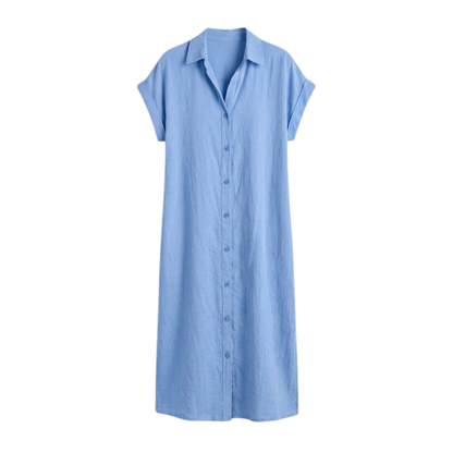 Breezy Button-Down Midi Dress — View 13 | Clova