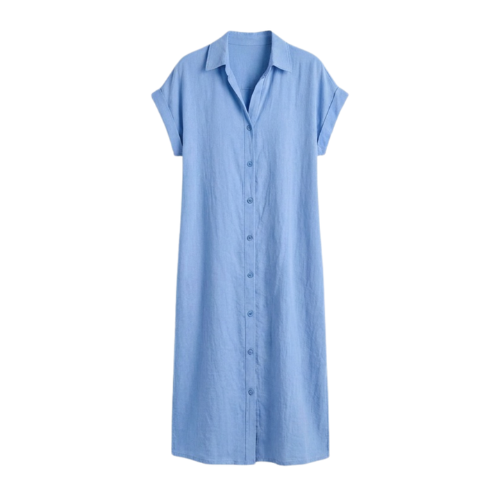Breezy Button-Down Midi Dress — View 13 | Clova
